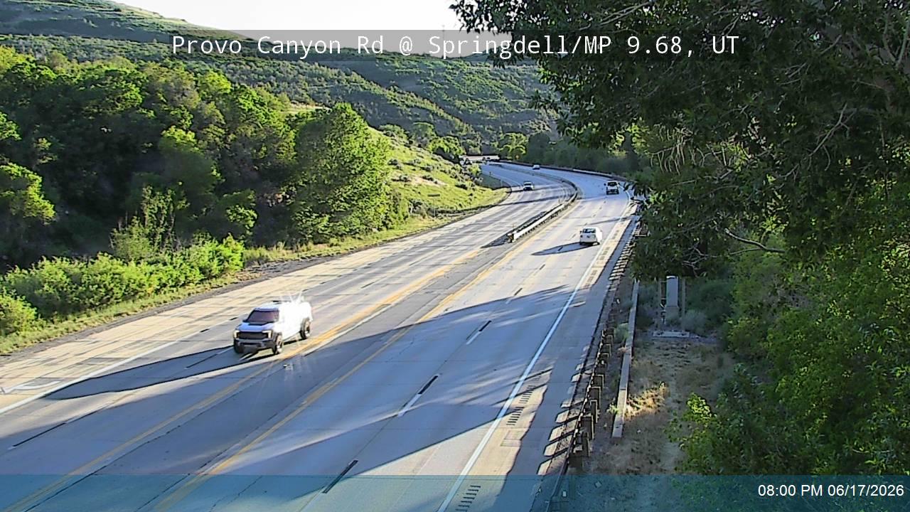 Live snapshot from Provo Canyon Rd / US-189 @ Springdell / MP 9.68, UT