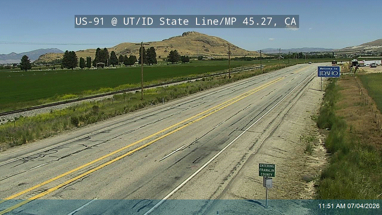 US-91 @ UT/ID State Line / MP 45.27, CA road camera