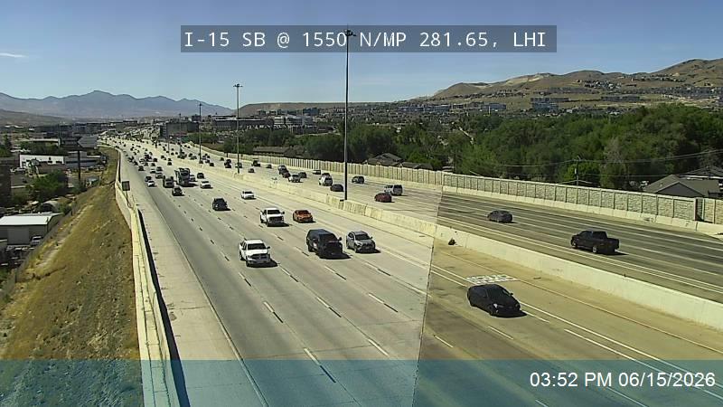 Live snapshot from I-15 SB @ 1550 N / MP 281.65, LHI