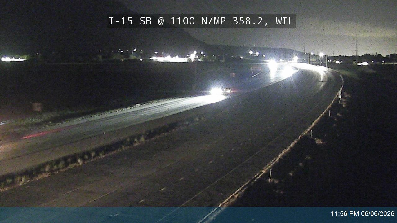 Live snapshot from I-15 SB @ 1100 N / MP 358.2, WIL