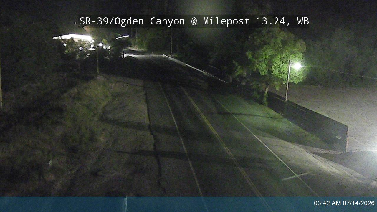 SR-39 / Ogden Canyon @ Milepost 13.24, WB road camera