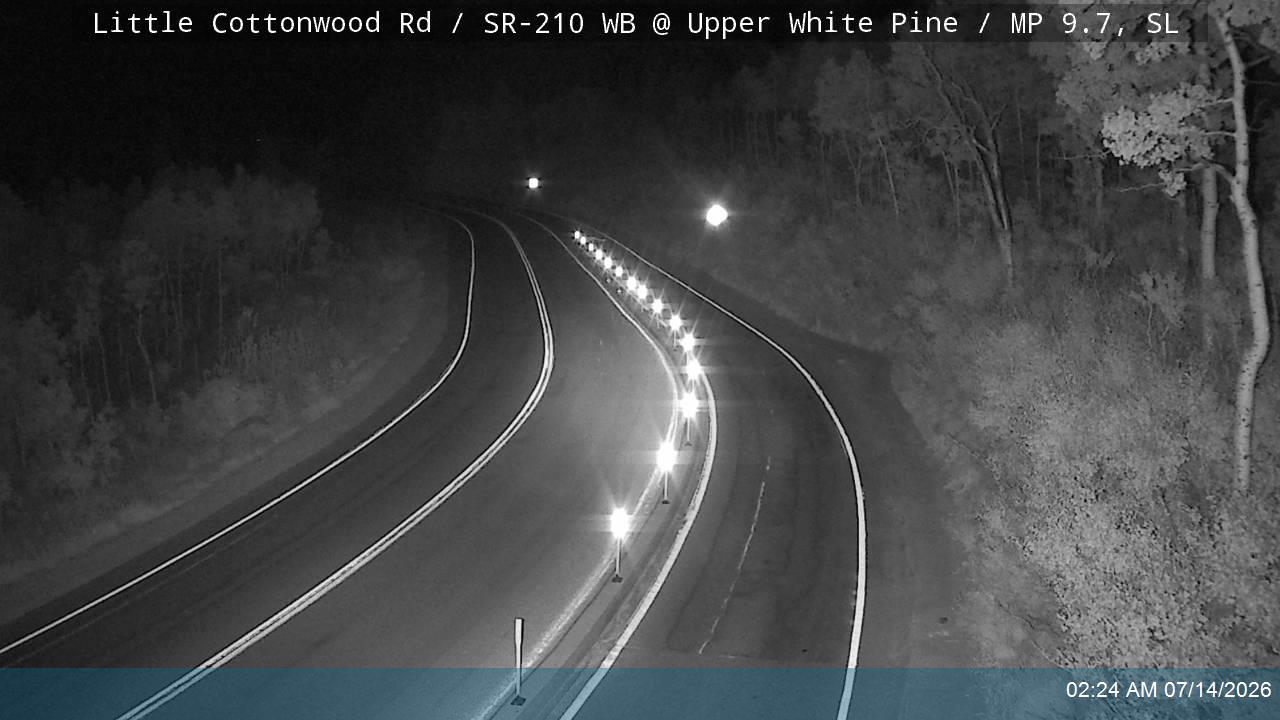 Little Cottonwood Rd / SR-210 WB @ Upper White Pine / MP 9.7, SL road camera