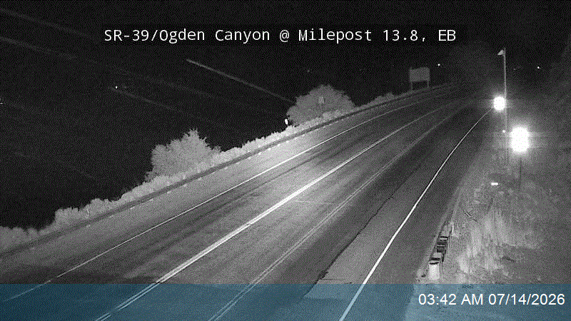 SR-39 / Ogden Canyon @ SR-158 / MP 13.8, EB road camera