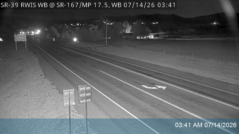 SR-39 RWIS WB @ SR-167 / Trappers Loop / MP 17.53, WB road camera