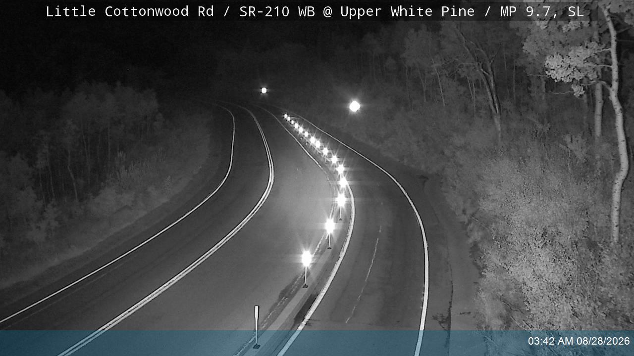 Little Cottonwood Rd / SR-210 WB @ Upper White Pine / MP 9.7, SL road camera