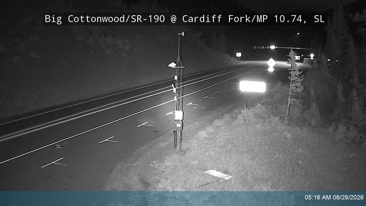 Big Cottonwood Canyon Rd / SR-190 @ Cardiff Fork / MP 10.74, SL road camera