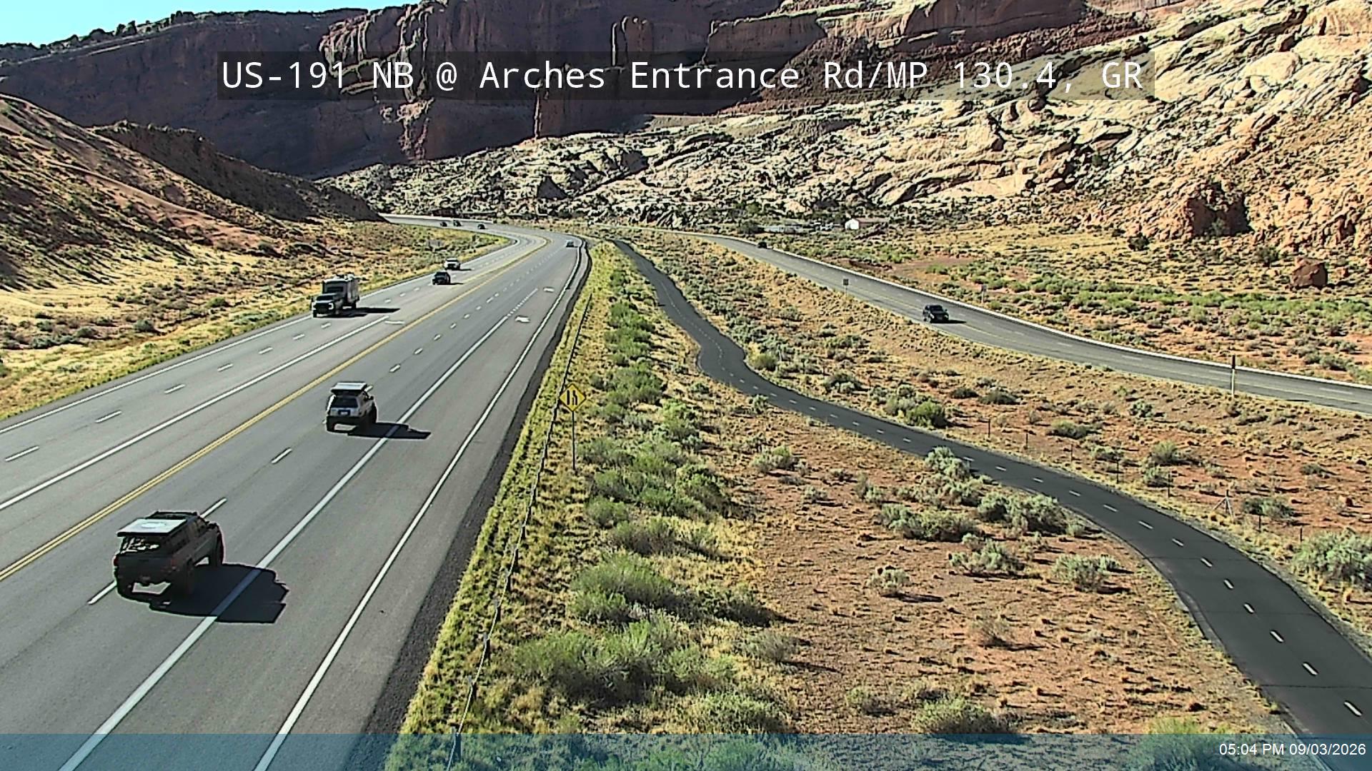 US-191 NB @ Arches Entrance Rd / MP 130.28, GR