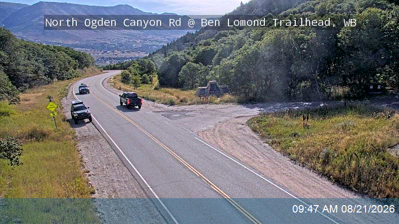 North Ogden Canyon Rd @ Ben Lomond Trailhead, WB road camera