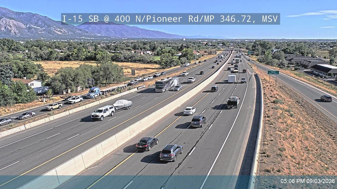 I-15 SB @ 400 N / Pioneer Rd / MP 346.72, MSV