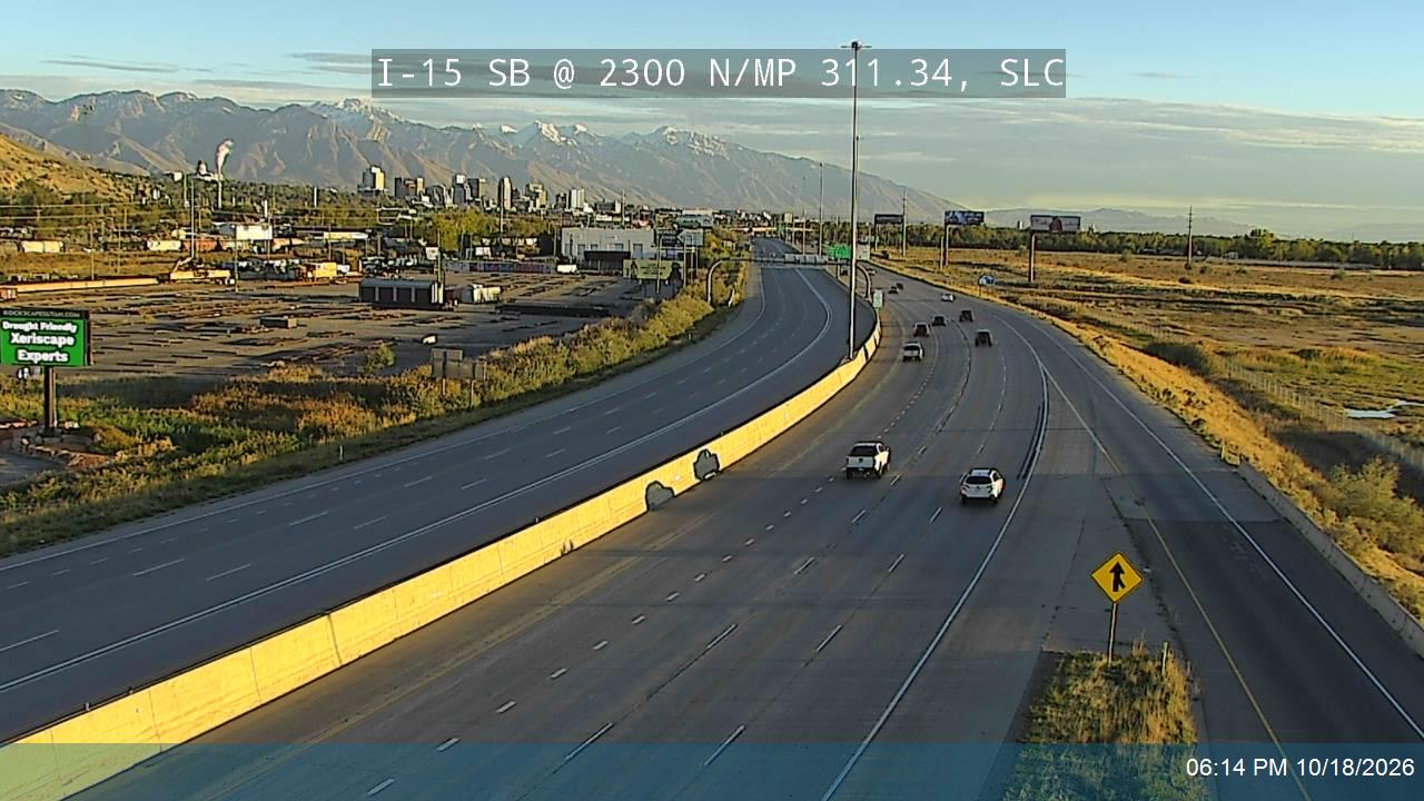 I-15 SB @ 2300 N / Warm Springs Rd / MP 311.34, SLC