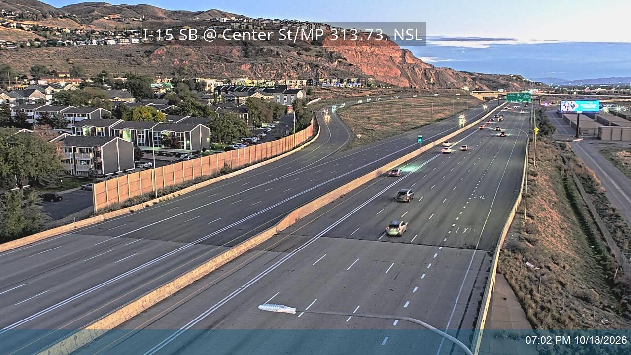 I-15 SB @ Center St / MP 313.73, NSL