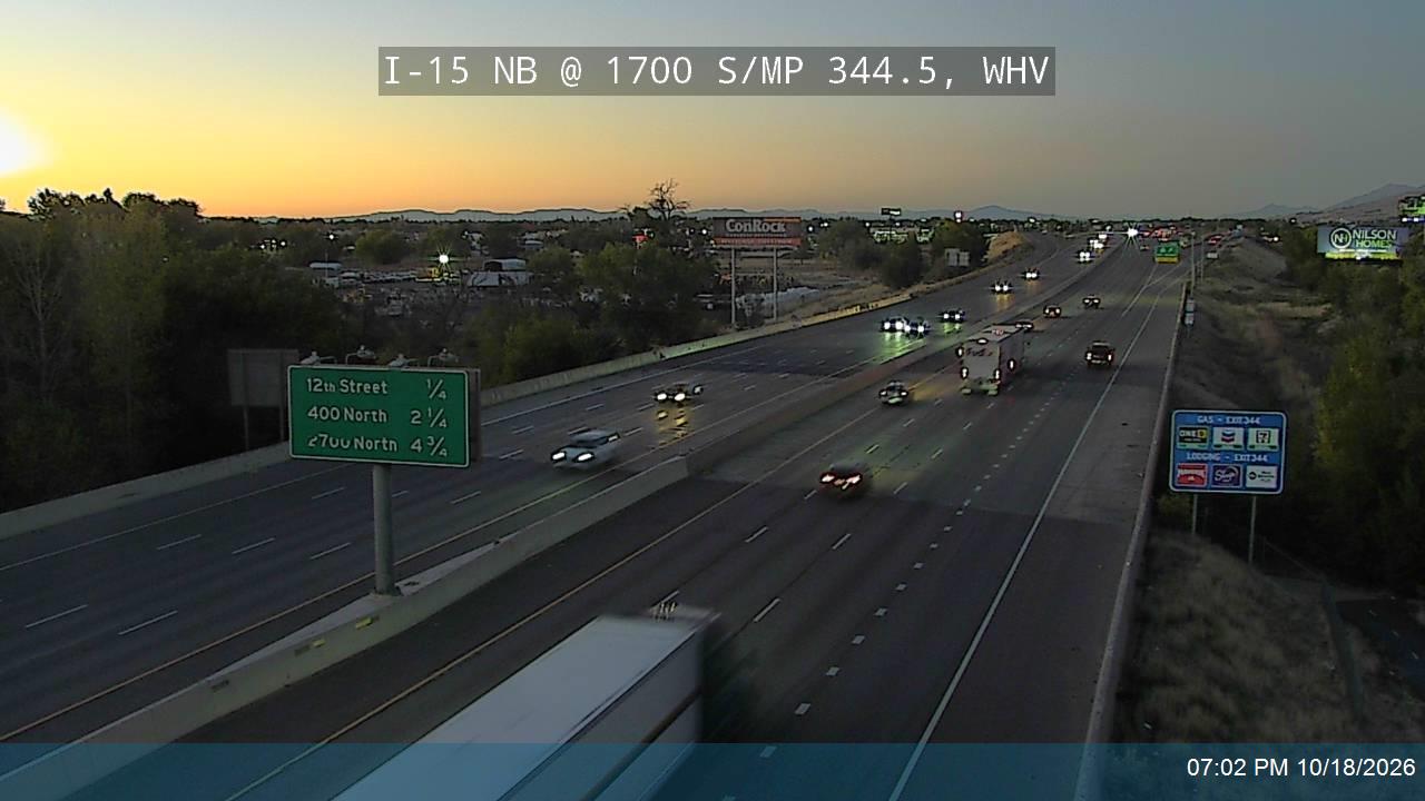 I-15 NB @ 1700 S / River Canal / MP 344.5, WHV