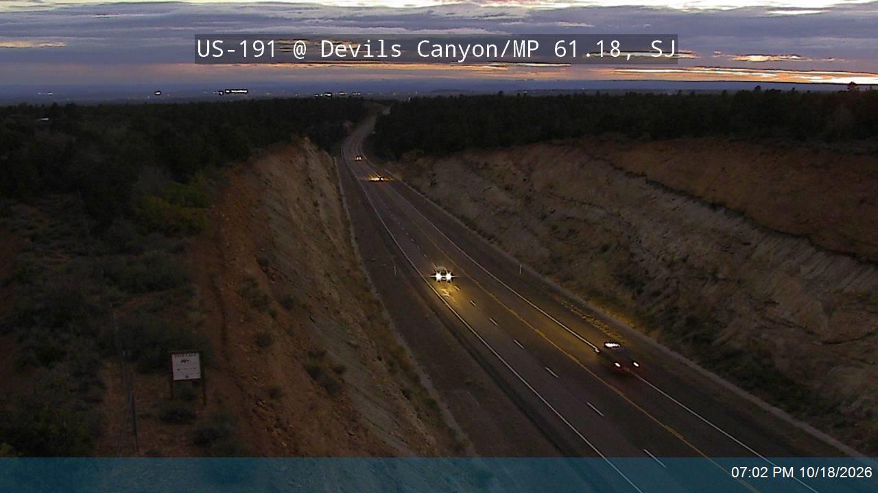 US-191 NB @ Devils Canyon / MP 61.18, SJ