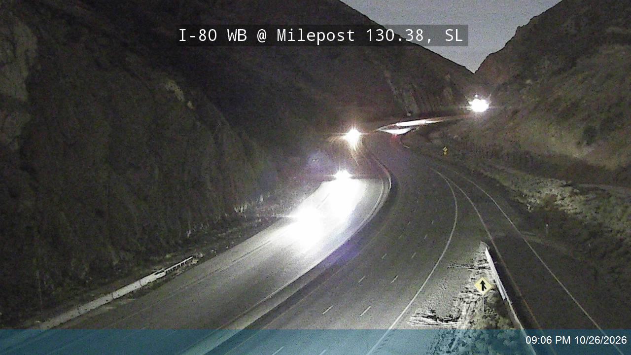 I-80 / Parleys Canyon WB @ East Quarry / MP 130.38, SL
