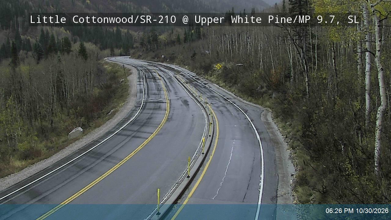Little Cottonwood Rd / SR-210 WB @ Upper White Pine / MP 9.7, SL road camera