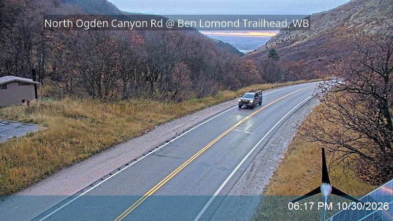 North Ogden Canyon Rd @ Ben Lomond Trailhead, WB road camera