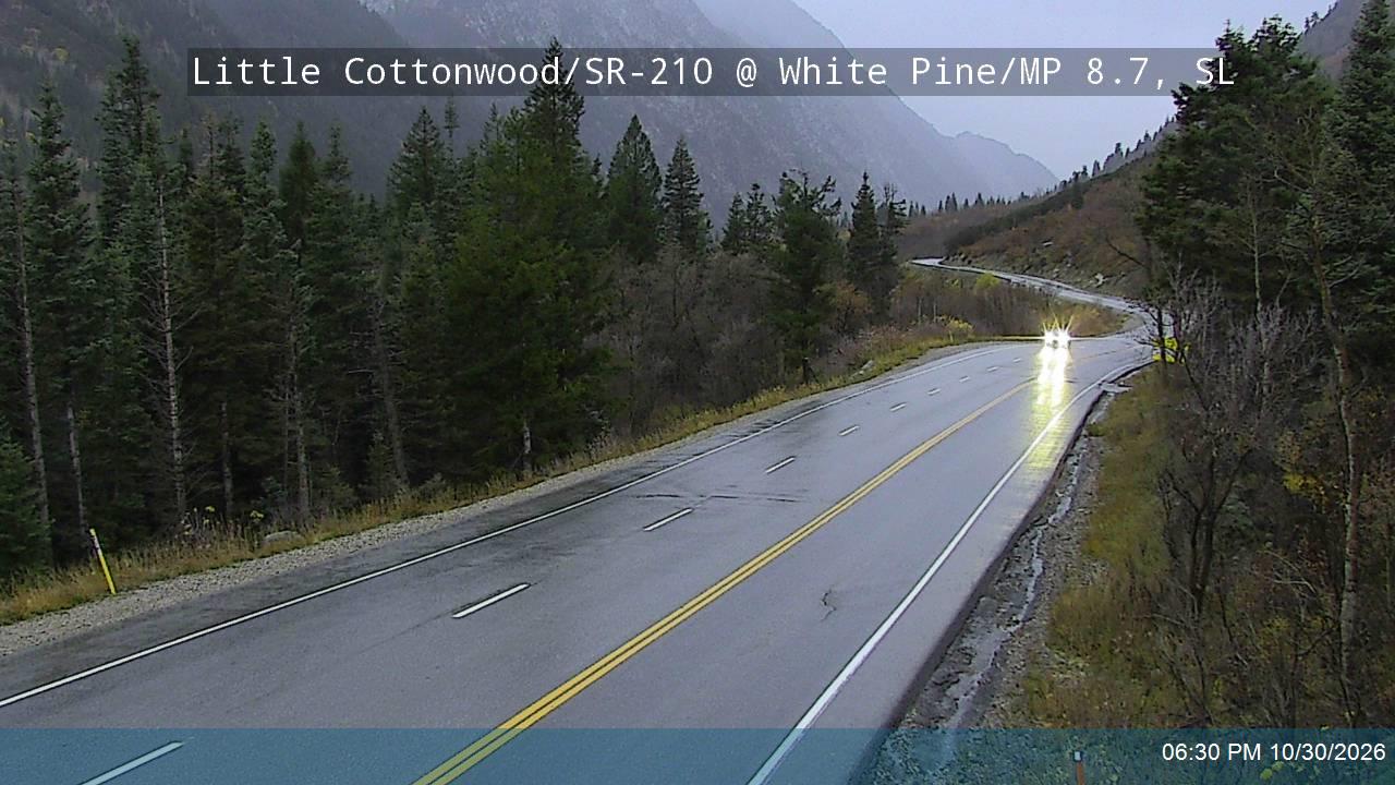 Little Cottonwood Rd / SR-210 @ White Pine / MP 8.7, SL road camera