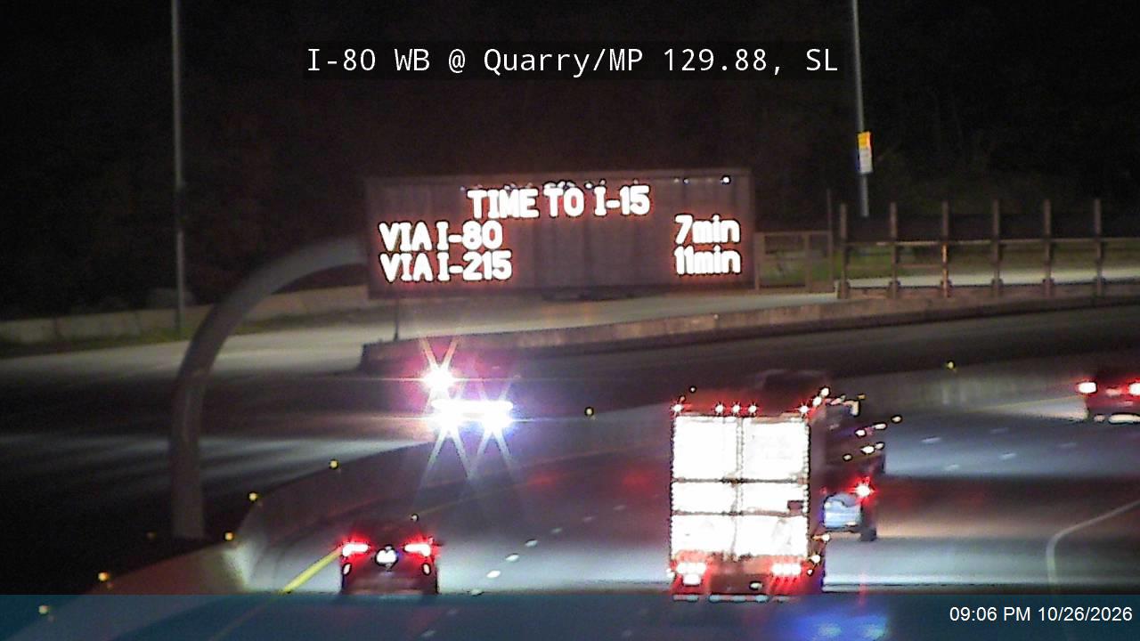 I-80 / Parleys Canyon WB @ Quarry / MP 129.88, SL